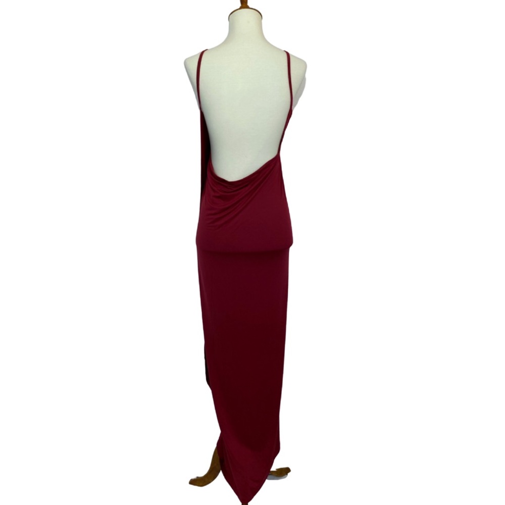 Sexy Wine Red Sling Wrap Maxi Dress Beach Coverup - Picture 11 of 14